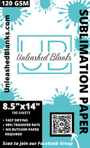 Unleashed Blanks Sublimation Paper